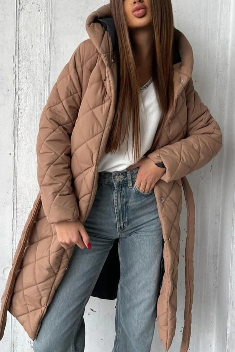 Women's Casual Hooded Mid-length Coat